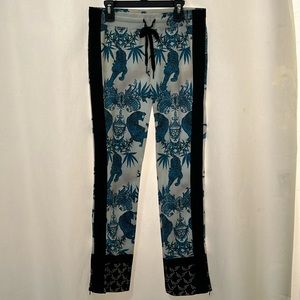 Pam & Gela Blue Tiger Track Pants Size Small